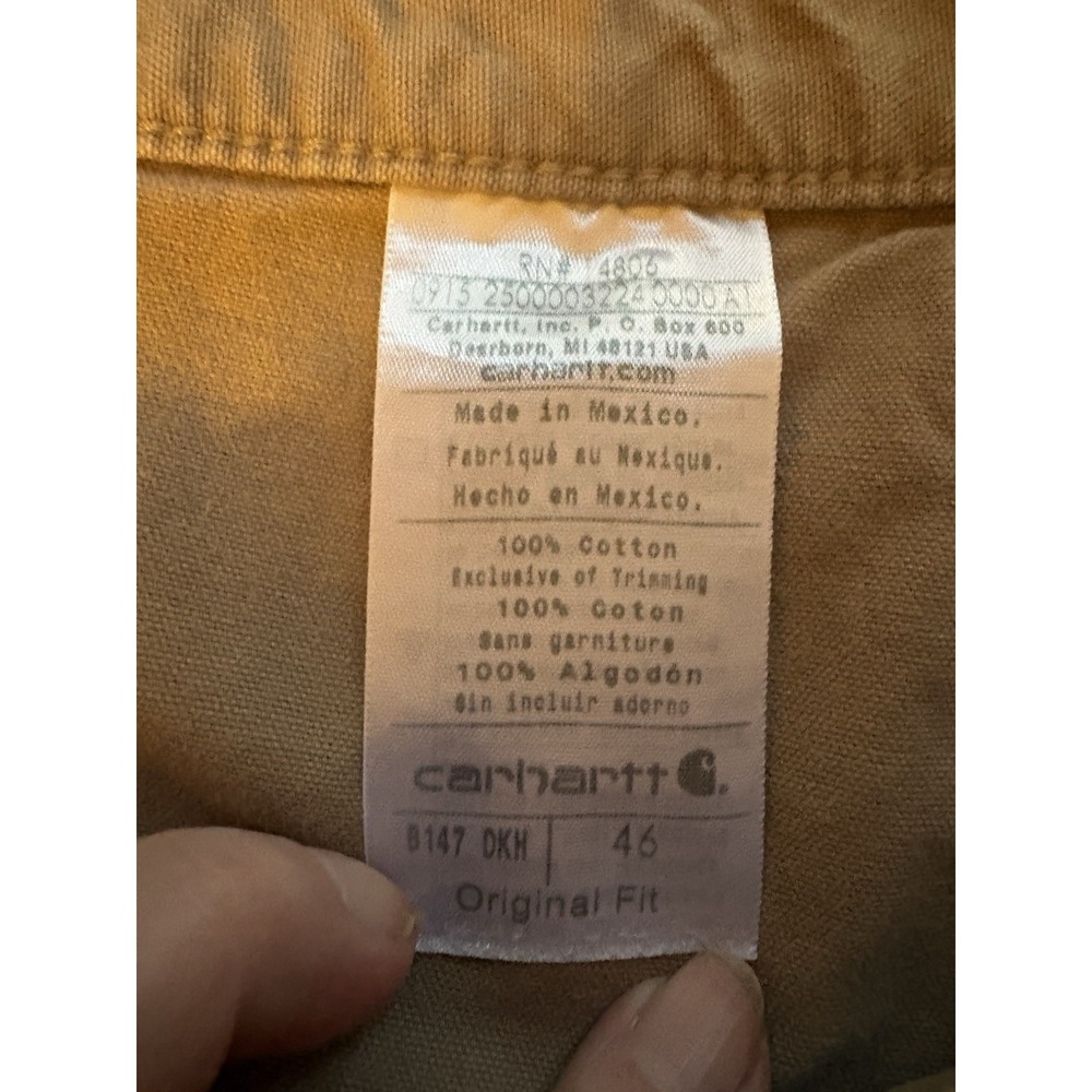 Carhartt B147 Original Fit Cargo Shorts Khaki Men's Size 46 Cotton Work - Picture 7 of 7